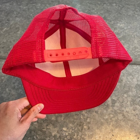 Vintage Safety Kleen Patch Snapback Trucker Hat Cap Red USA Made Mesh 90s Y2K - Picture 6 of 9